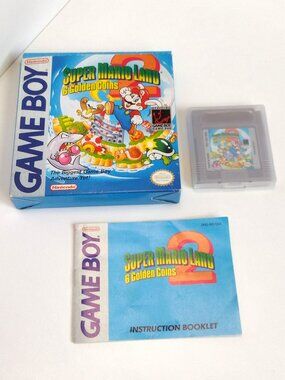 Super Mario Land 2 6 Golden Coins Game Boy Game Box Instruction Booklet *WORKS*
